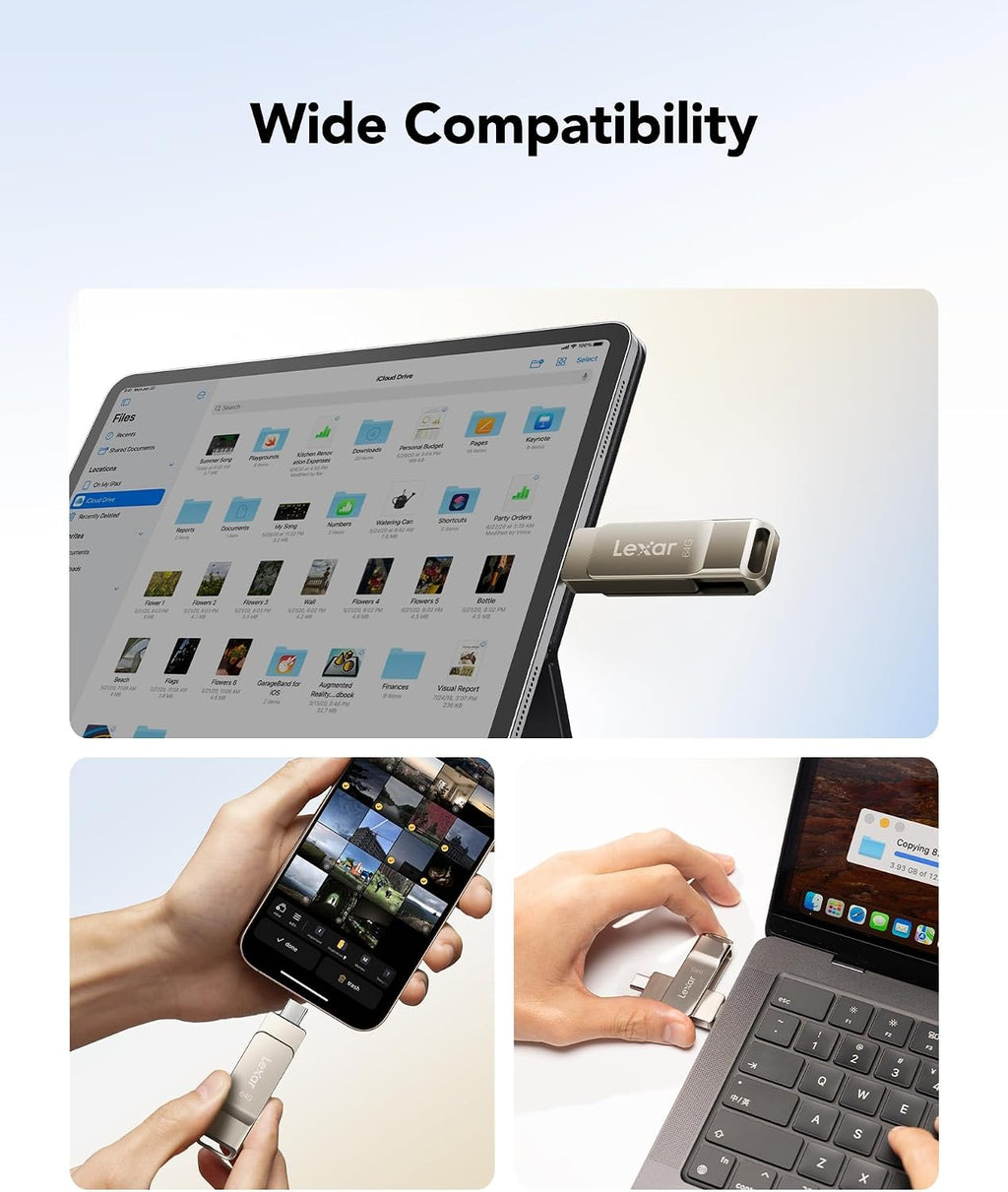 Lexar D40E 64GB Dual USB 3.2 Gen 1 Type-C Jump Drive, Champagne Silver - Image 7