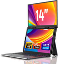 SMISEACOW Laptop Screen Extender 14" for 13-17.3'' Laptops, Portable Dual Monitor for Laptop, Ultra-Slim Clamp-On Vertical Dual IPS 1080P Screen Monitor Extender, USB-C HDMI for Office Travel by SMISEACOW