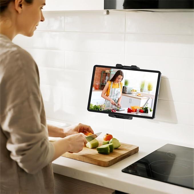 Tablet Wall Mount Ipad Holder, 4.7-15.6" | 360° Adjustable, iPad, Galaxy Tab, Sturdy Aluminum, For Home, Office & Public Spaces - Image 4