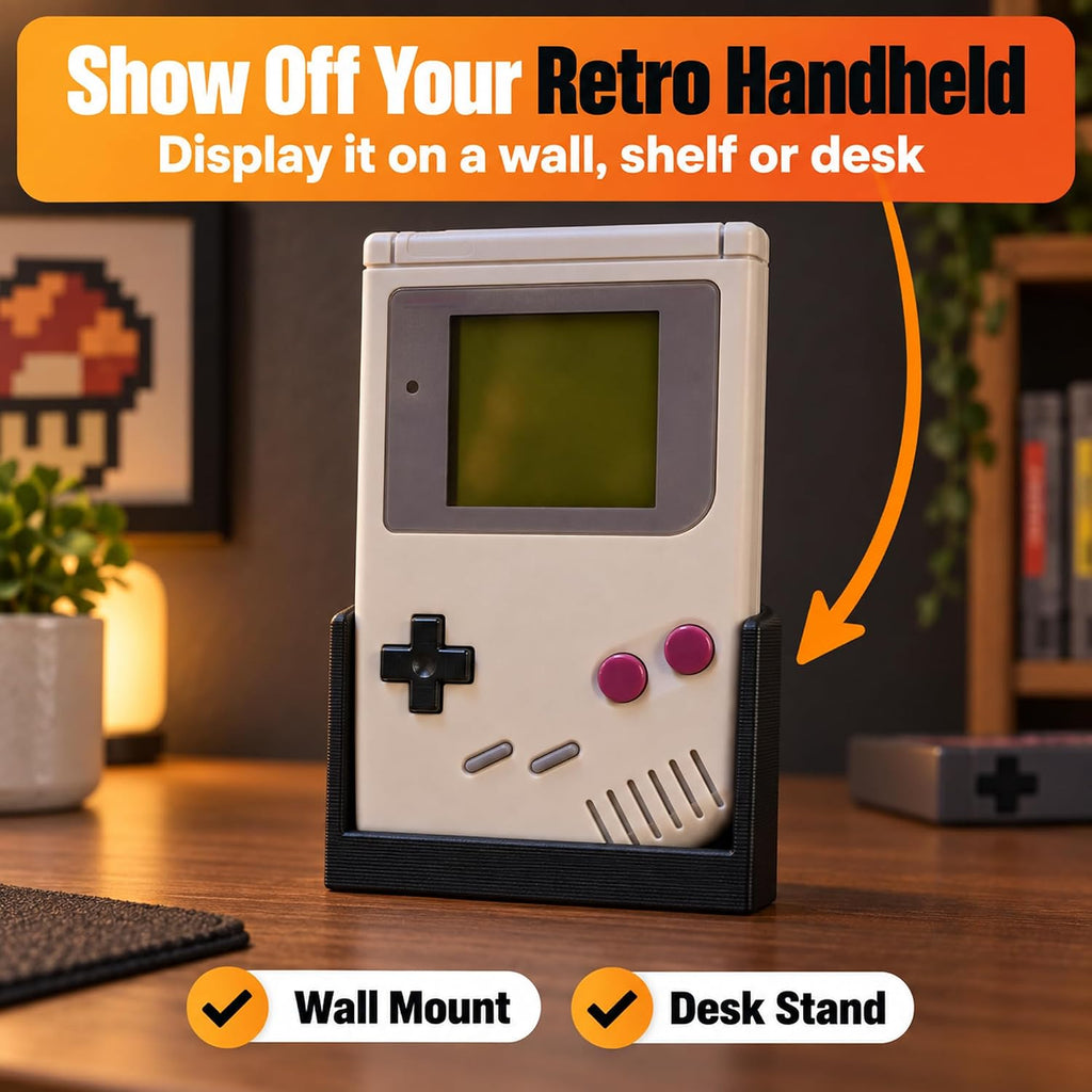 SplashNColor Wall Mount for Game Boy – Display Stand Holder for Handheld Console | Friction Fit Cradle | No Screws Needed | Retro Gaming Collection Showcase for Shelves and - Image 2
