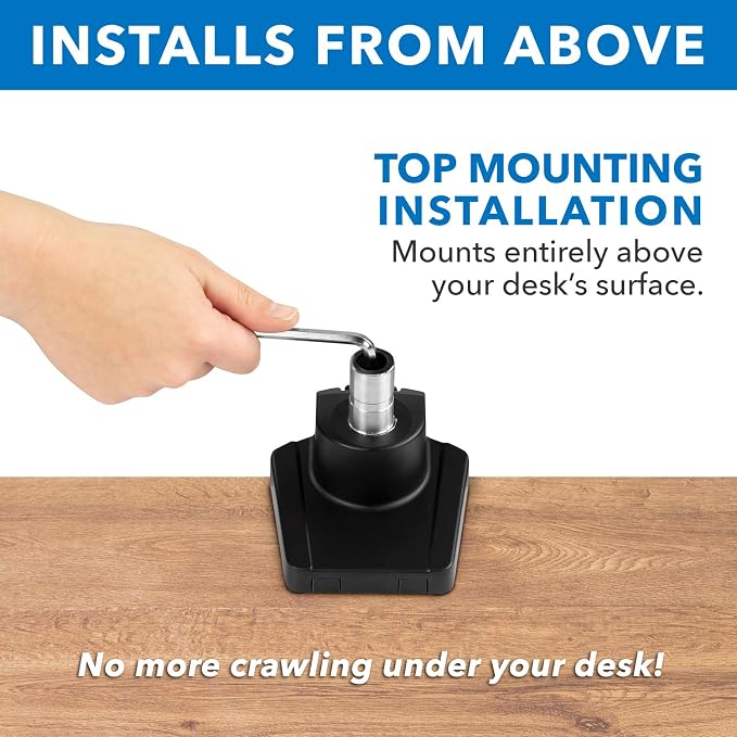 Mount-It! Single Monitor Desk Mount, Top-Mount Arm, 17-32" Screens | Full Motion Tilt Swivel Rotate, Holds up to 17.6 lbs, VESA 75x75/100x100, C-Clamp & Grommet Base, Height Adjustable - Image 5