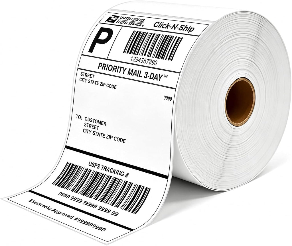THEBLUETOUCH 4"x6" Direct Thermal Shipping Labels, 500 Sheets/Roll, 1 Roll by THEBLUETOUCH