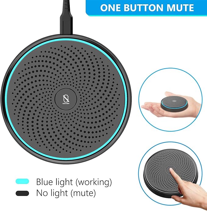 ANSTEN Conference USB Microphone, Omnidirectional Condenser PC Mic | Pick Up Voice 10ft for Video Conferencing Recording, Skype, Online Class, Court Report, Compatible with Mac OS X Windows - Image 6