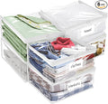 Plastic Storage Bags with Easy-Glide Zipper, Pack of 6, Durable Clear Vinyl Zippered Storage Bags for Clothes Sweaters Comforters Blankets Sheets Bedding (24 x 20 x 11 Inch, Transparent White) by Kikerike