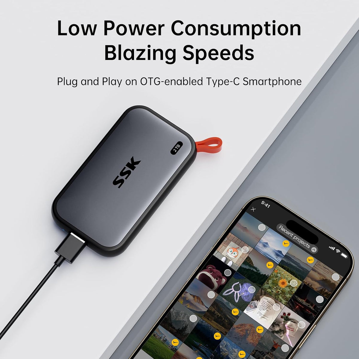 SSK Portable SSD 4TB External Solid State Hard Drive USB C Up to 1050MB/s - Image 4