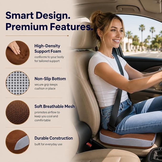 Memory Foam Ergonomic Seat Cushion for Office Chairs Pain Relief | Suitable for prolonged sitting, relieves tailbone pain, fits office chairs, wheelchairs, car seats and computer desk chairs - Image 7