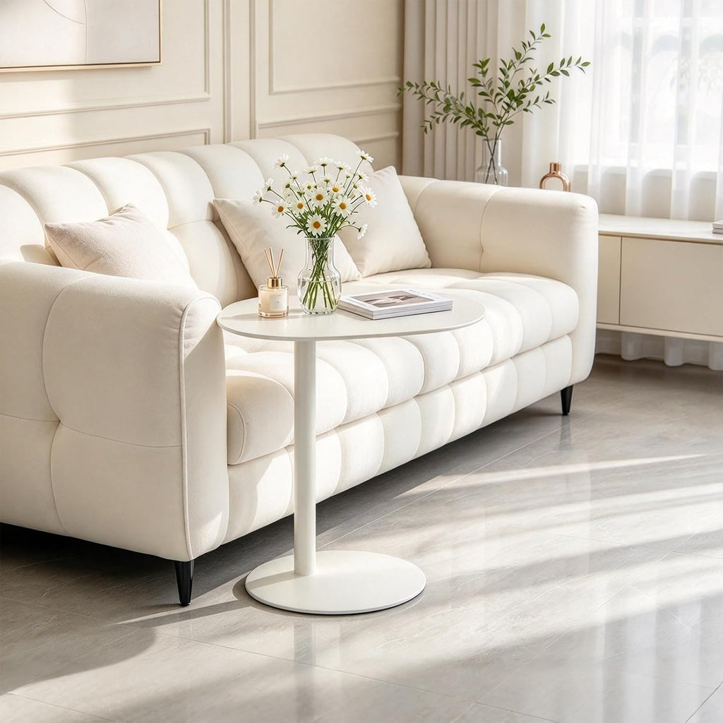C Shaped End Table Small Side Table Living Room, Metal Coffee Accent Table - Image 6