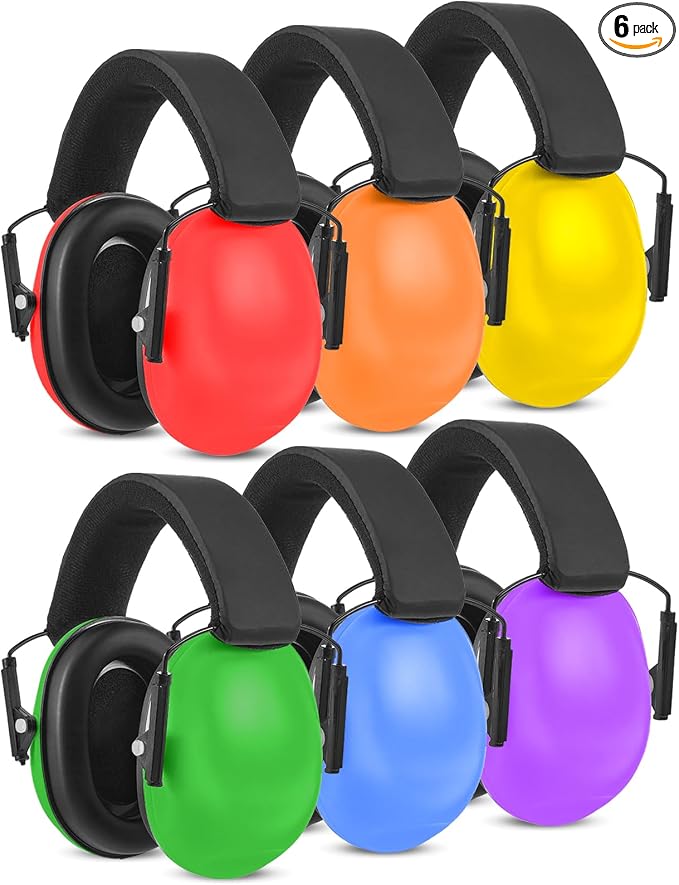 6 Pcs Noise Cancelling Headphones Kids Adult Ear Muffs Bulk, Ear Protection 27dB Noise Reduction Hearing Earmuff(Elegant Style,Candy Color) by Amylove