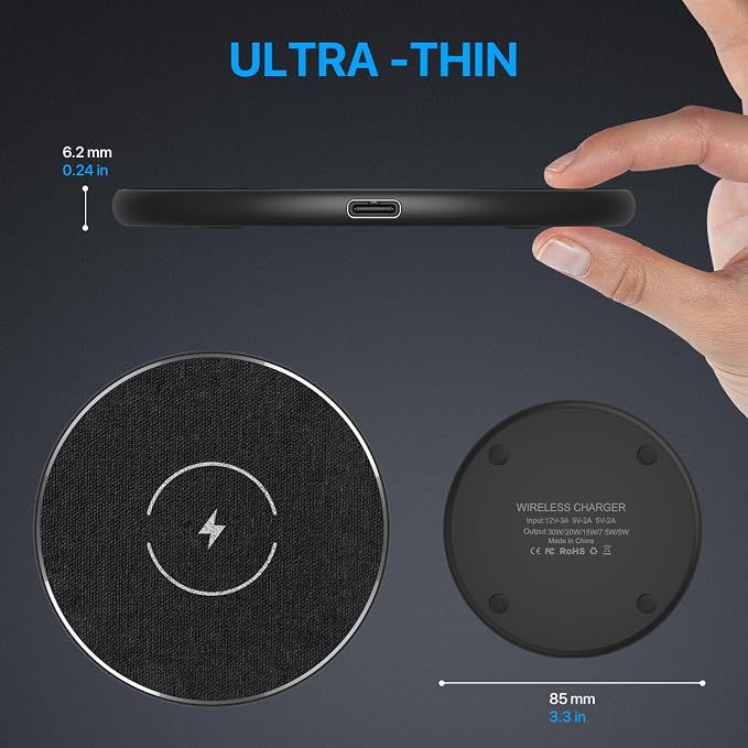 Wireless Charger 30W, 30W Fast Wireless Charging Pad For iPhone 15 14 13 12 11 X 8, Samsung Wireless Charger For Galaxy S24/S23/S22/S21/S20/S10/S9/S8/Note20/10/9/8, Air Pods/Galaxy Buds, Pixel/LG G8 7 - Image 6