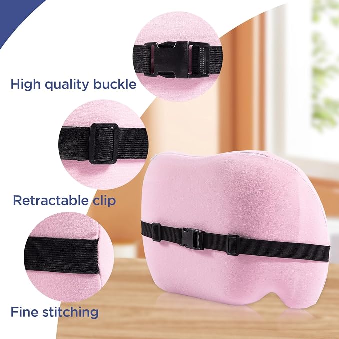 Lumbar Support Pillow for Office Chair, Memory Foam Car Back Cushion | Lumbar Pillow Lower Back with Adjustable Straps, Ergonomic Chair Back Pillow for Office, Car, Gaming Chairs and Bed - Image 3