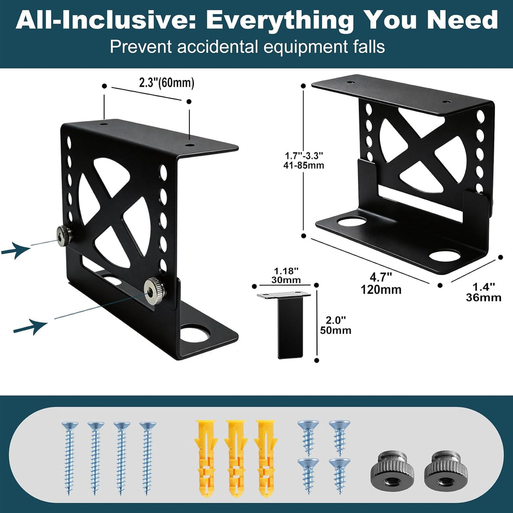 Upgraded Adjustable Under Desk Mini PC Bracket, Universal Adjustable Mount, CPU Holder for Mac mini M4 & Small PCs – 6-Level Height (1.8–3.3"), Heavy-Duty Metal, Space-Saving Under Desk Mount - Image 6