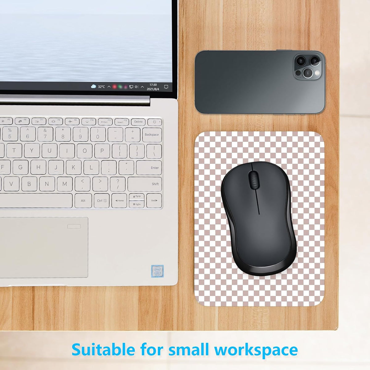 Small Mouse Pad, 6 x 8 Inch Thick Rubber Premium-Textured Non-Slip Portable & Washable Mini Mouse Mat for Women Men Wireless Laptops Keyboard Tray Gaming Work Office Travel,Dusty Rose - Image 3