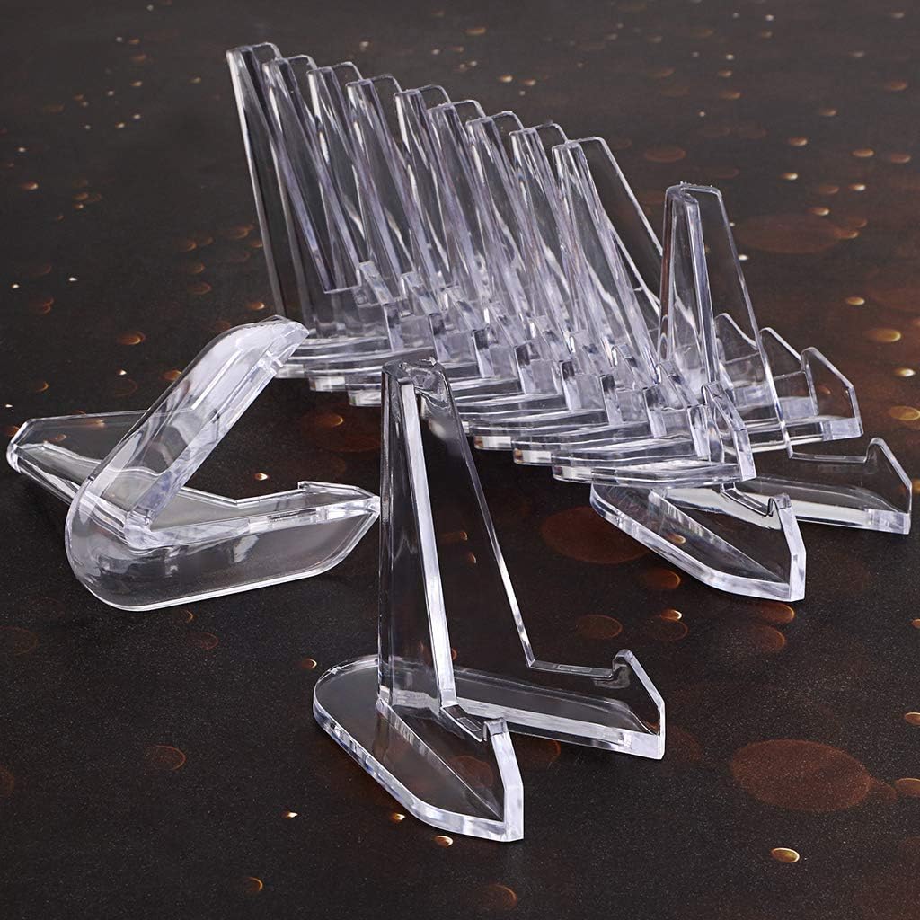 Hipiwe 12 Packs Acrylic Easel Stands Clear Mini Coin Display Easel Holder - Image 6
