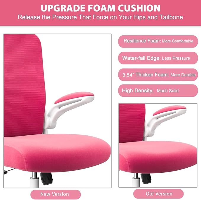 Mimoglad Office Chair, High Back Ergonomic Desk Chair with Adjustable Lumbar Support and Headrest, Swivel Task Chair with flip-up Armrests for Guitar Playing, 5 Years Warranty - Image 5