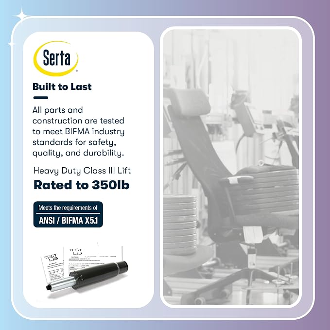 Serta Ergonomic Big and Tall Executive Office Chair Lumbar Support, Leather | Fairbanks, Gaming Chair with Headrest, 350lb Capacity, Padded Arms, Semi-Plush Seat Cushion, Adjustable Height & Tilt, Brown - Image 14