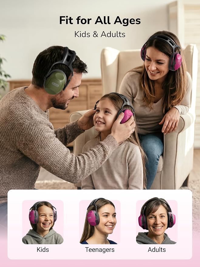 Dr.meter Hearing Protection Ear Muffs, Ear Protection for Adults Kids 34dB | NRR28dB Noise Cancelling Headphones for Range, Mowing, Woodworking, Noise Reduction Earmuffs for Concerts, Kids Autism - Image 7
