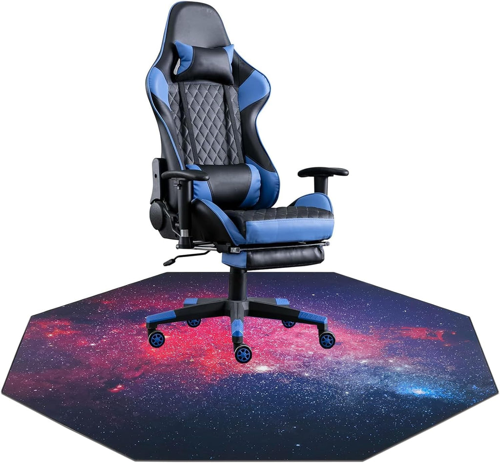 USTIDE Large Gaming Chair Mat Soft Non-Slip Low-Pile Outer Space Rug Washable Starry Sky Floor Mat for Bedroom Living Room Noise Reducing Carpet for Kids Teen Adults 51"x51" by USTIDE
