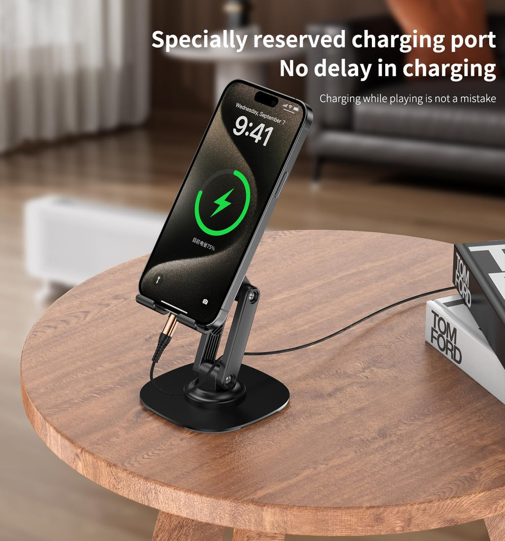360° Rotating Cell Phone Stand for Desk (K69-Black) - Image 5