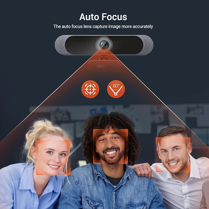 DEPSTECH 4K Webcam, DW49 HD 8MP Equipped with Sony Sensor Autofocus Webcam with Microphone, Privacy Cover, Plug Play USB Computer Web Camera for Pro Streaming/Online Teaching/Video Calling/Zoom/Skype | Privacy Cover, Plug Play USB Computer Web Camera f... - Image 4