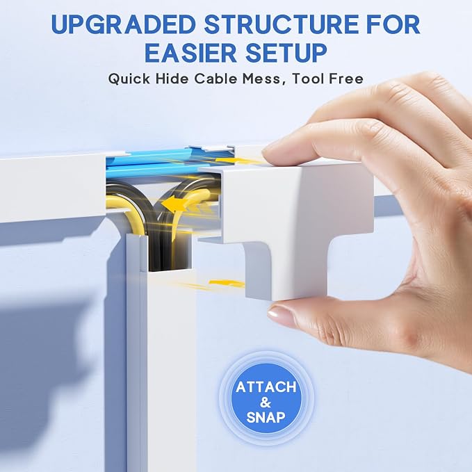 315in Cord Hider Kit, Paintable Cable Raceway, Cord Covers for Wall Mount TV, TV Cable Hider Wall Kit, Wire Management, W 0.96in x H 0.57in, White - Image 8