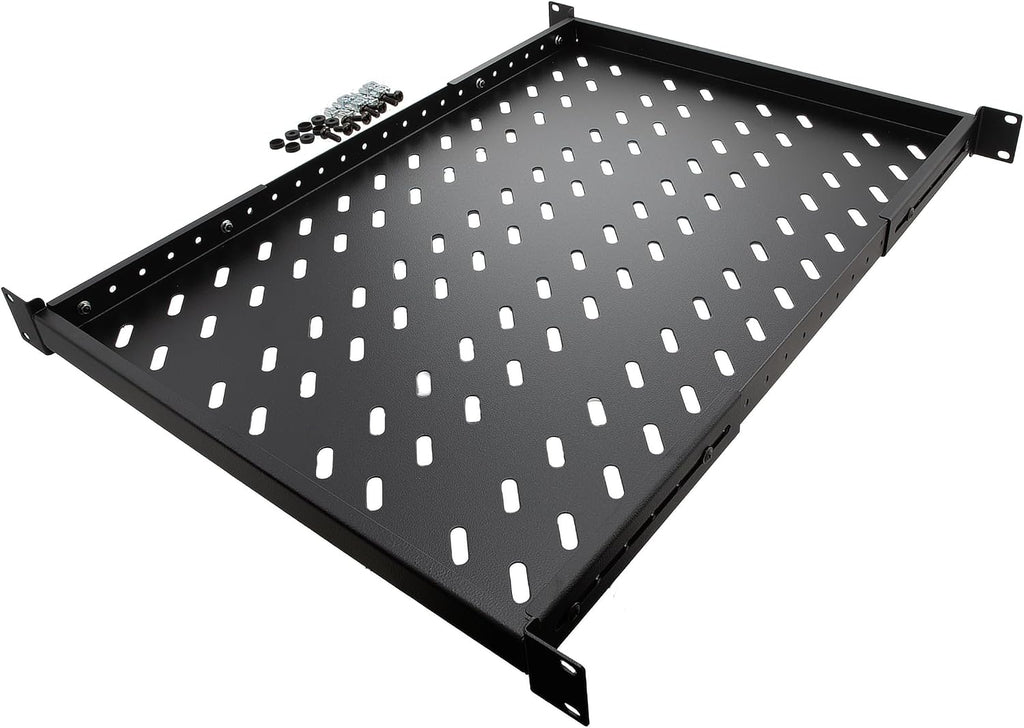 Navepoint 1U 19-Inch Fixed 4-Post Rack Mount Server Shelf with Adjustable Depth from 18-34 Inch Black - Image 5