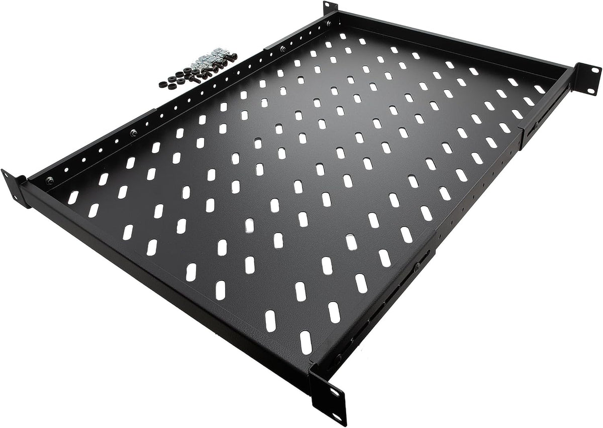 Navepoint 1U 19-Inch Fixed 4-Post Rack Mount Server Shelf with Adjustable Depth from 18-34 Inch Black - Image 5
