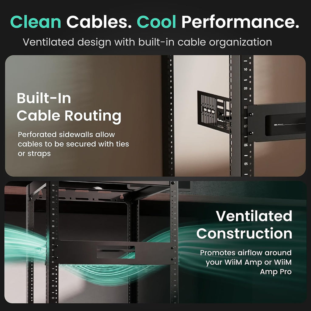 ynVISION.DESIGN 2U Rack Shelf for WiiM Amp, Amp Pro, Vibelink Amp, 3 Pack - Image 6