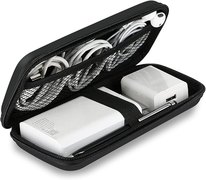iMangoo Travel Essential Electronics Organizer Charger Case Carrying Pouch | 6.5x3.2x1" Power Bank Tech Accessories Protective Storage Shockproof Portable Purse Men Women School Office Trips Must Have by iMangoo