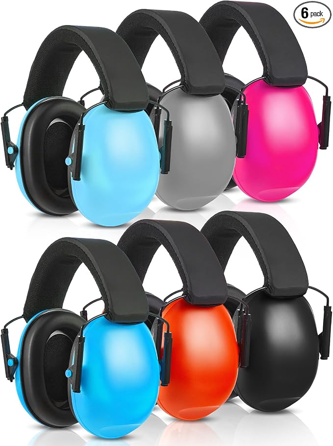 6 Pcs Noise Cancelling Headphones Kids Adult Ear Muffs Bulk, Ear Protection 27dB Noise Reduction Hearing Earmuff(Stylish Style,Assorted Colors) by Amylove