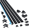D-Line 13.12ft Cord Hider Kit, Patented Cable Cover, Hide Wires on Wall, Channel for TV Mount Cords, Raceway Wire Hiders, Paintable, Adhesive, Half Round, 4X 0.78in W x 0.39in H x 39in Lengths, Black by D-LineUSAinc
