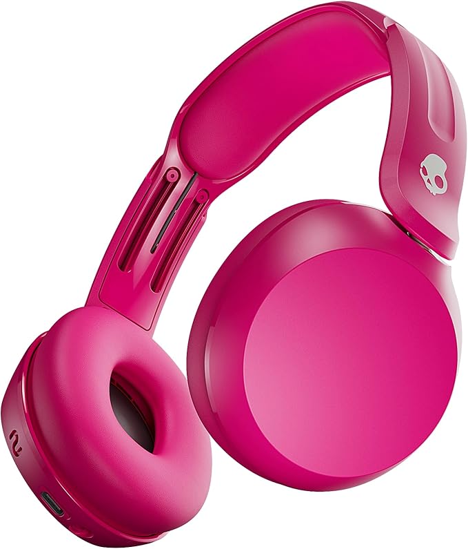 Skullcandy Icon 180 Wireless On-Ear Bluetooth Headphones - Crazy Pink | 50 Hours Battery, Lightweight and Travel Ready, Secure Fit, Sweat and Water Resistant, Microphone iPhone Android, Foldable by Skullcandy