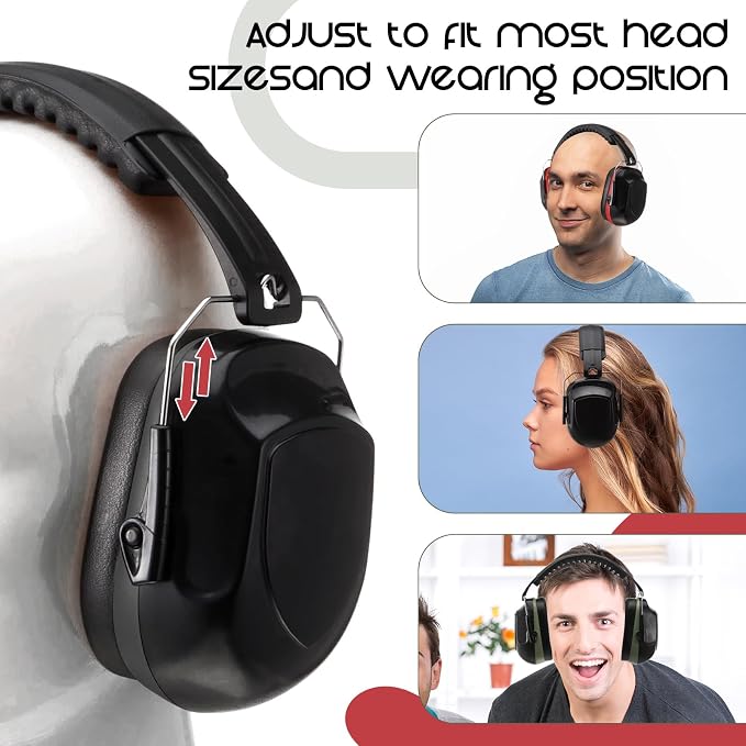 6 Pcs Noise Cancelling Headphones Adult Kids Ear Protection 27db Noise Reduction Shooting Hearing Protection for Gun Range Hunting Construction Studying (Dark Style, Black Green Red) - Image 5