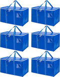 BALEINE 6-Pack Oversized Moving Bags with Reinforced Handles, Heavy-Duty Storage Tote for Clothes, Moving Supplies (Royal Blue, 6-Pack) by BALEINE