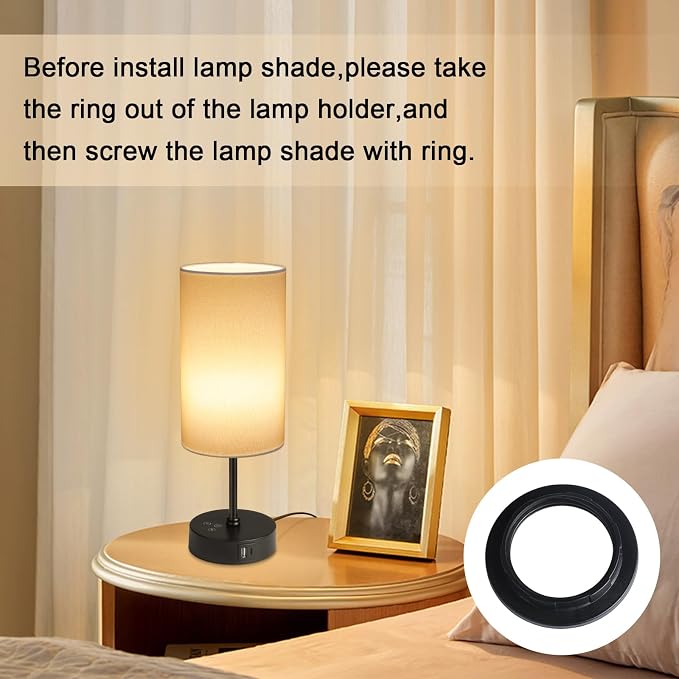 Table Lamp,3 CCT 3000K/4500K/6500K & RGB Color Changing,Stepless Dimmable Touch Control Bedside Lamp for Reading,Ambience Nightstand Light for Home Decor Party,White Shade - Image 5