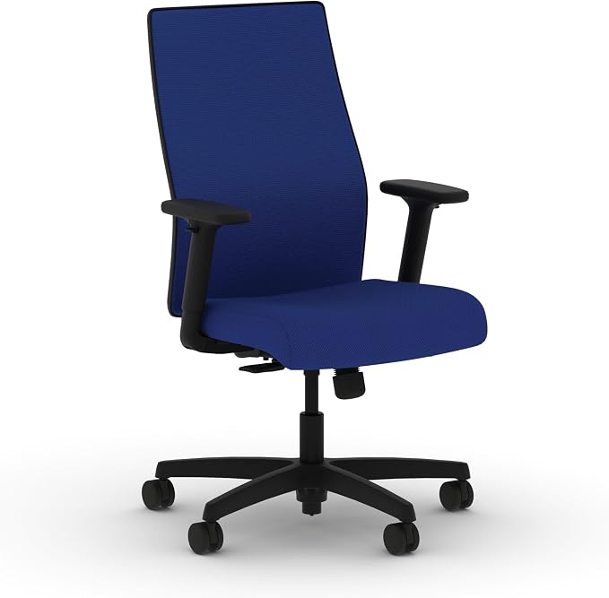 HON Ignition 2.0 Ergonomic Office Chair, Lumbar Support, Desk Chair, Cobalt | Ergonomic office desk chair with lumbar support, adjustable arms, office decor, workstation comfort for focused productivity by HON