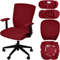 4 Pcs Office Chair Covers Set Computer Armrest Slipcover Seat, Red by Tallew