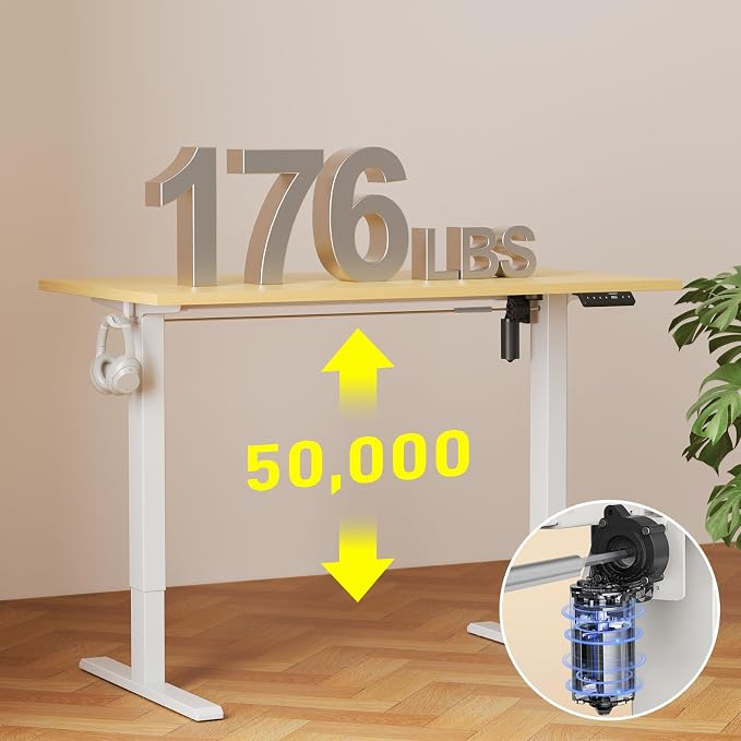 WALKINGDESK 40x24 Inches Whole Piece Electric Standing Desk, Seamless One Piece Height Adjustable Sit to Stand up Desk for Home Office, Ergonomic Computer Workstation, Oak - Image 5