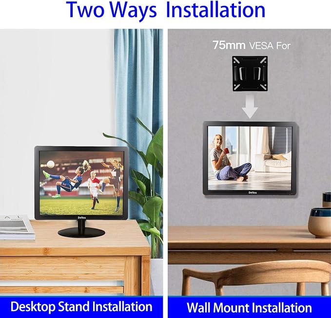 17 inch Surveillance Monitor Display Screen Security Camera Monitoring | Multifunctional Interface BNC, HDMI, AV, VGA, USB, PC Input CCTV Screen Computer Monitor Built-in Speaker1280x1024 Full HD - Image 5