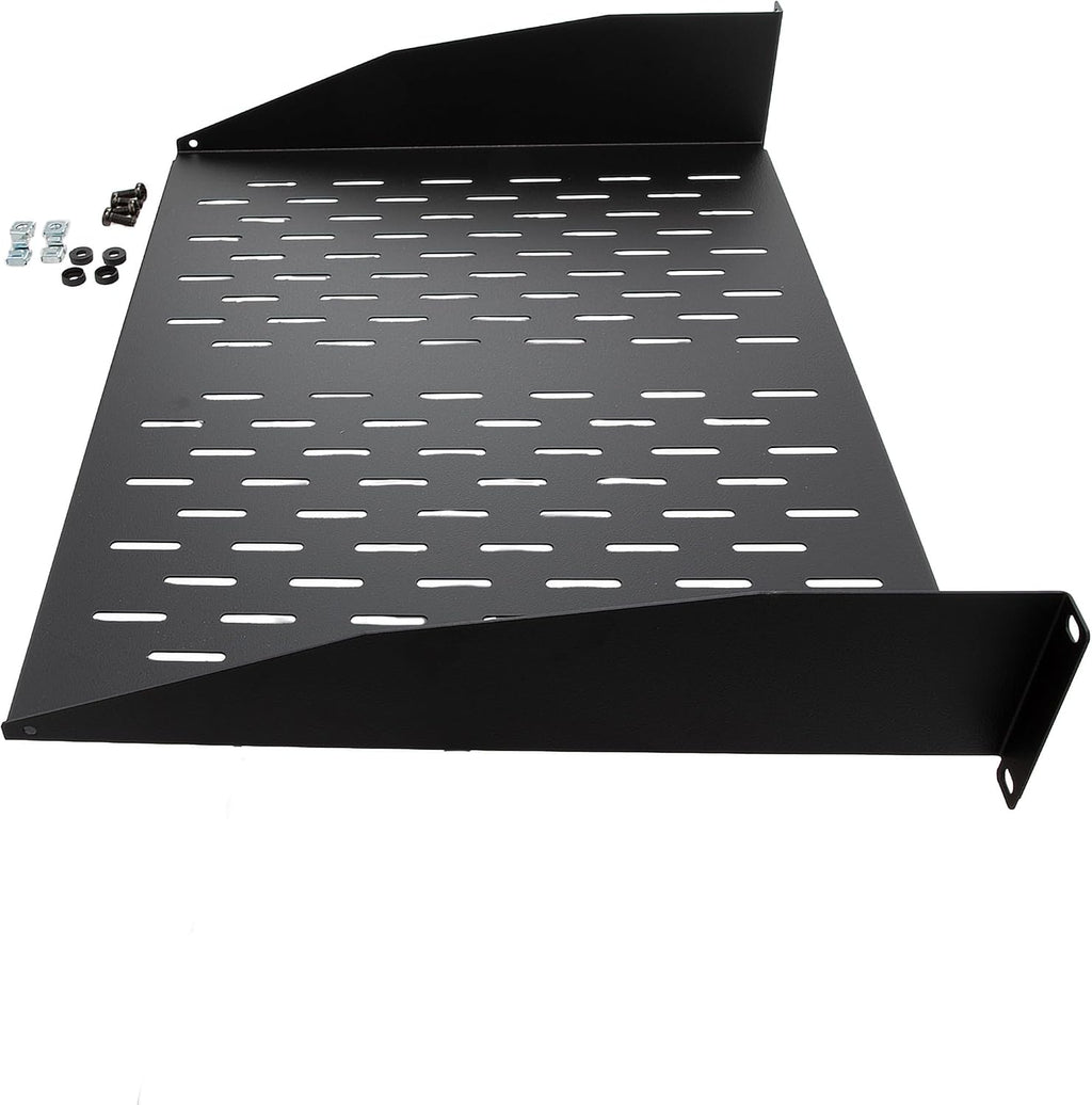 NavePoint 2U 19-Inch Universal Vented Rack Mount Cantilever Server Cabinet Shelf 14-Inches Deep Black - Image 3