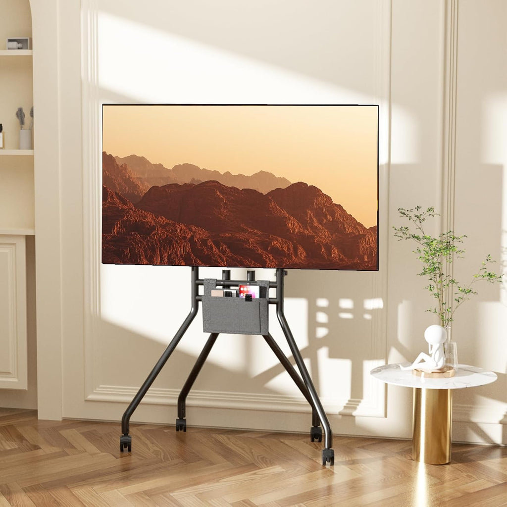Rolling TV Cart, Mobile Floor TV Stand for 50-100 Inch Screens, Portable TV Trolley Bracket for Home Office School Business, Holds 180Lbs, Max VESA 900x600mm, Black YS623B - Image 5