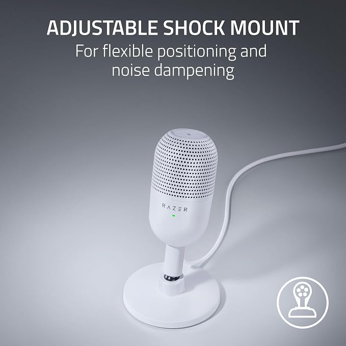 Razer Seiren V3 Mini USB Microphone, Supercardioid Condenser Mic, White | Tap-to-Mute Sensor with LED Indicator, Shock Absorber, Ultra Compact, Works with OBS, Discord, Zoom, Teams - Image 5