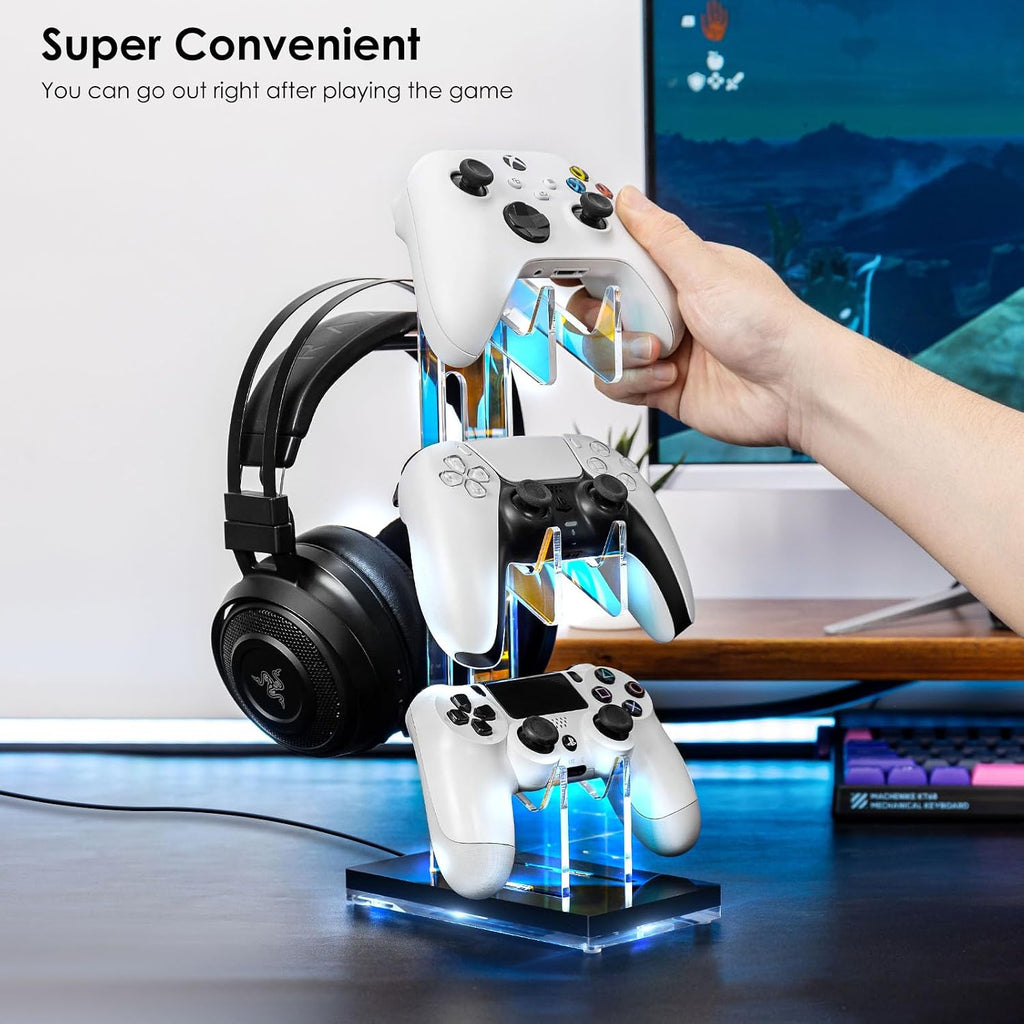 RGB Controller and Headset Stand with 21 Light Modes, 3 Tier - Image 6