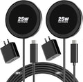 25W Magnetic Wireless Charger, 6FT Fast Charging Pad Wireless Charge for iPhone 17 16 /AirPods3/2/Pro/for Galaxy S26 Ultra/Pixel 10 Series, Portable Charger for Desk& Travel(2Pack,Elegant Black) by WAYLITEWirelessCharger