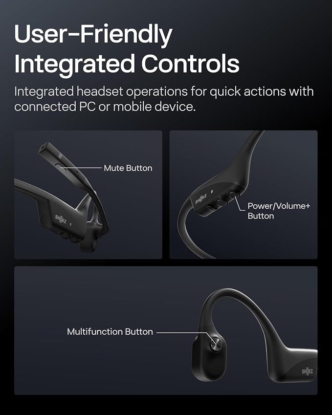 SHOKZ OpenComm2 UC Open-Ear Headset, USB-A Dongle, Noise-Canceling Mic | Zoom Certified；Bone Conduction Headphones；Mute Button for Work Calls and Meetings；16-Hour Battery Life & Quick Charge - Image 7