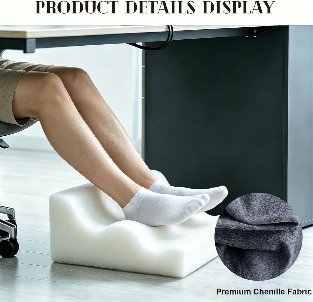 Work Foot Rest Under Desk,Comfort Foot Rest for Couch (Light Gray, 002) - Image 7