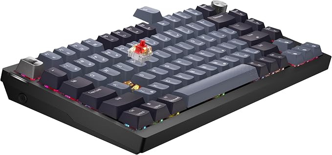 Corsair K65 Plus Wireless 75% RGB Mechanical Gaming Keyboard – Pre-Lubricated MLX Red Linear Switches – PBT Dye-Sub Keycaps – PC, Mac, PS5, PS4, Xbox, iPad – QWERTY NA – Black/Gray - Image 4