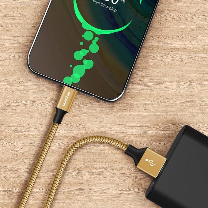 etguuds 4ft USB A to USB C Cable, 2Pack Fast Charging Cord Type C Charger | for iPhone 17 16 15 Pro Max Plus 16e 17 Air, Samsung Galaxy S26 S25 S24 S23 S22 S21 S20 A17 A16 A56 A55 Flip Fold, Gold - Image 8