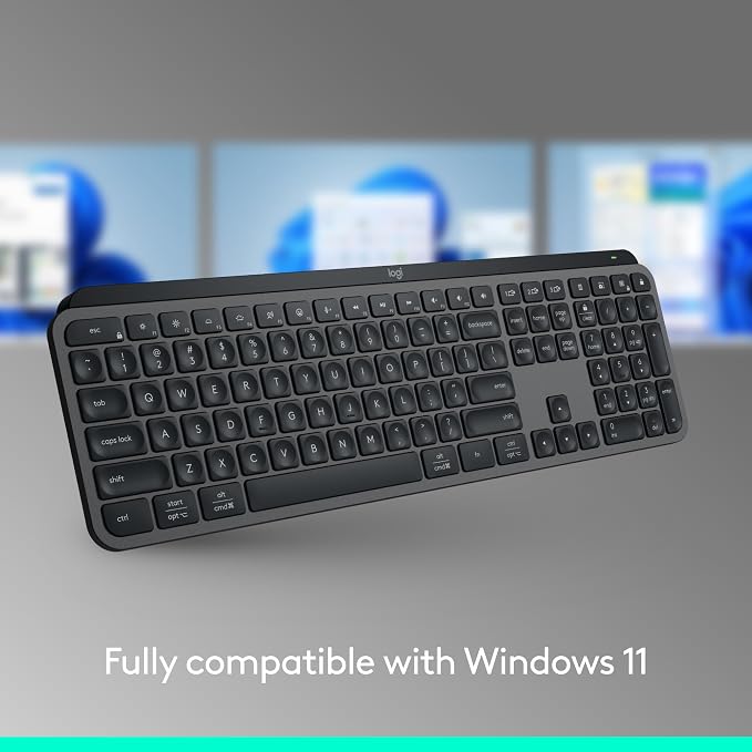 Logitech MX Keys S Wireless Keyboard Low Profile Fluid Precise - Pale Grey | Fluid precise quiet typing, programmable keys, backlighting, USB-C rechargeable, for Windows PC, Linux, Chrome, Mac - Image 8