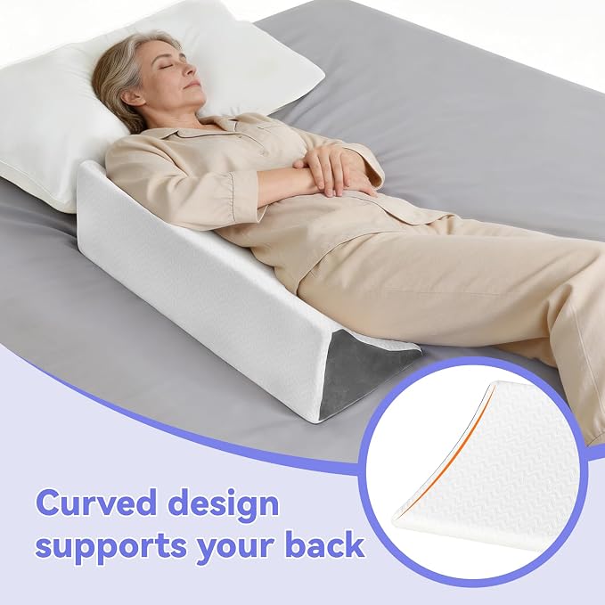 Vekkia Wedge Pillow for Side Sleeping, Back Support with High-Density Foam | Pillow Wedge for Side Sleeper, idea for Pregnancy Support, Back Pain, Bedsore Prevention,Surgery Recovery,Removable Cover - Image 4