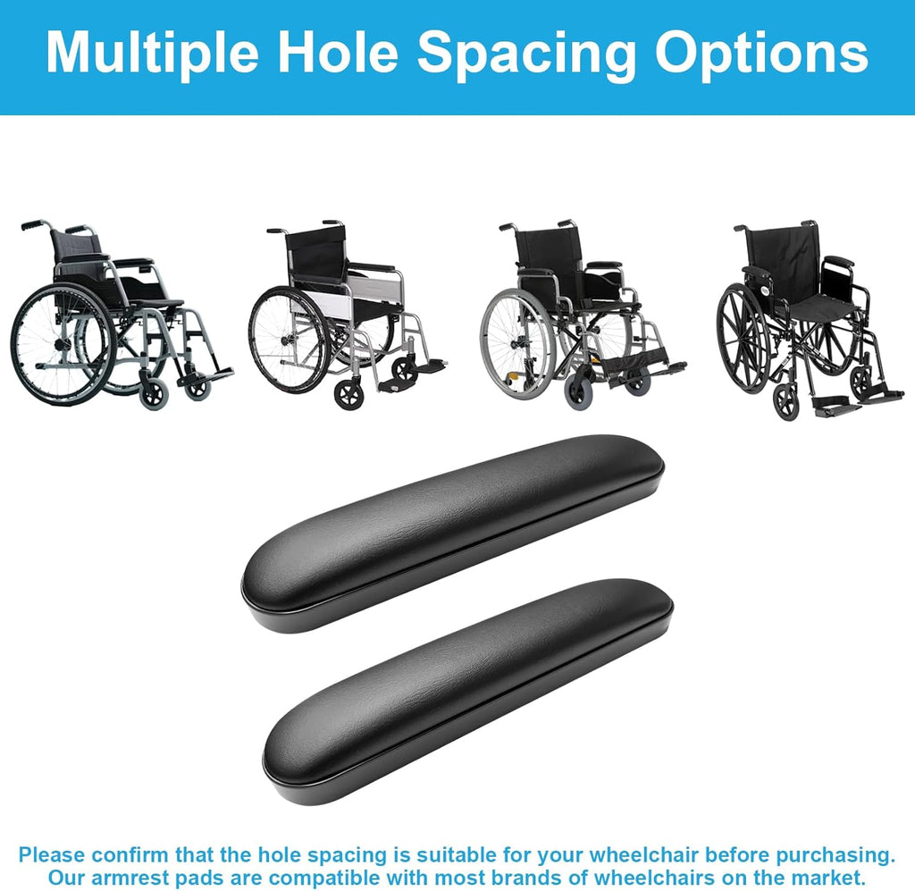 Wheelchair Armrest Pads, Premium Wheelchair Arm Pads, Wheelchair Armrest Replacement Accessories, Black (1 Pair) Compatible with All Brands(10-1/4") - Image 5